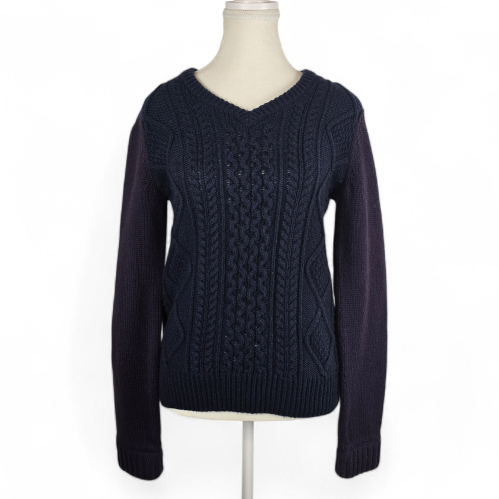 Jw Anderson Uniqlo Womens Small Fisherman Cable Knit Sweater Two Toned Grandma